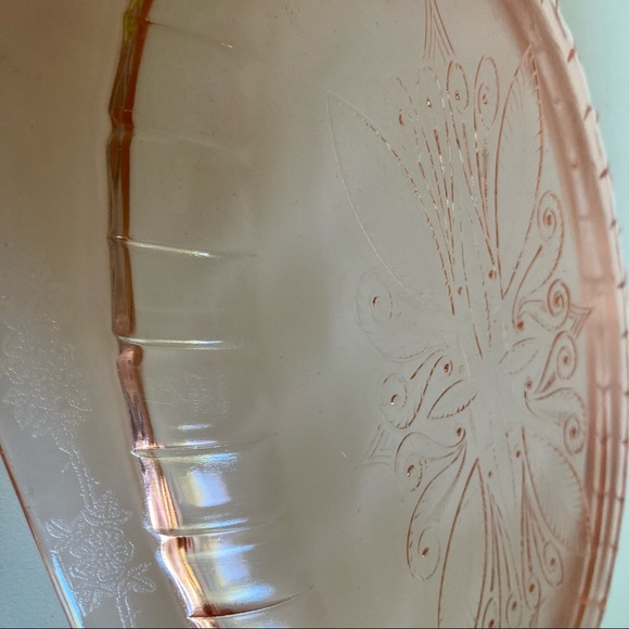 Vtg Pink Depression Glass Jeanette Adam Serving - Picture 10 of 10